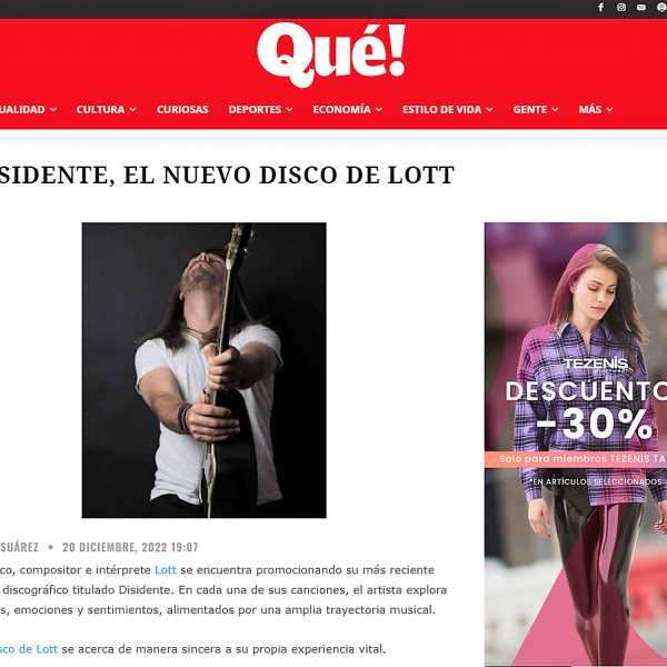 El nuevo disco Â«DisidenteÂ» en Â«QuÃ©!Â»